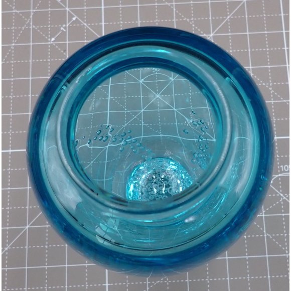 Light Blue Sea Foam Buzz Blodgett Glass Vase 2000 Signed - Picture 3 of 5